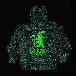 Space Gecko Limited Edition Glow In The Dark Splatter Zip Hoodie