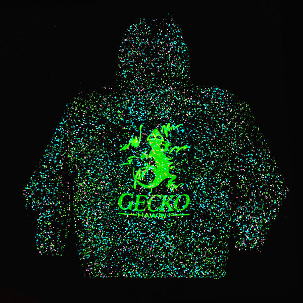 Space Gecko Limited Edition Glow In The Dark Splatter Zip Hoodie