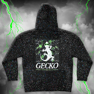 Space Gecko Limited Edition Glow In The Dark Splatter Zip Hoodie