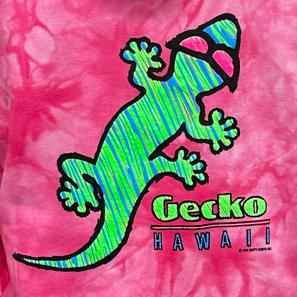 Gecko High Lighter - Neon Pink Tie Dye Hoodie