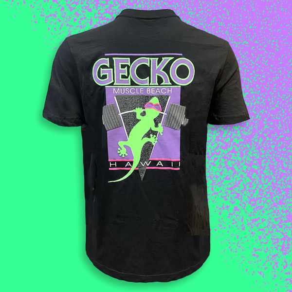 Gecko Muscle Beach V2 1988 Black Tee