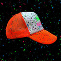 Glow-In-The-Dark Splatter Neon Orange Trucker Hat (LIMITED)