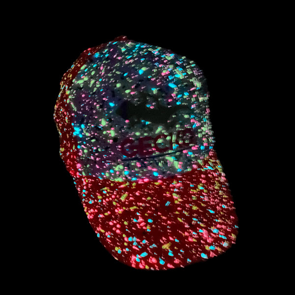 Glow-In-The-Dark Splatter Neon Orange Trucker Hat (LIMITED)