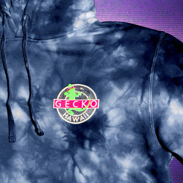 Gecko Vinyl 1980 Navy Blue Tie Dye Hoodie