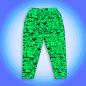 Neon Green Gecko Wall '90's Beach Pants