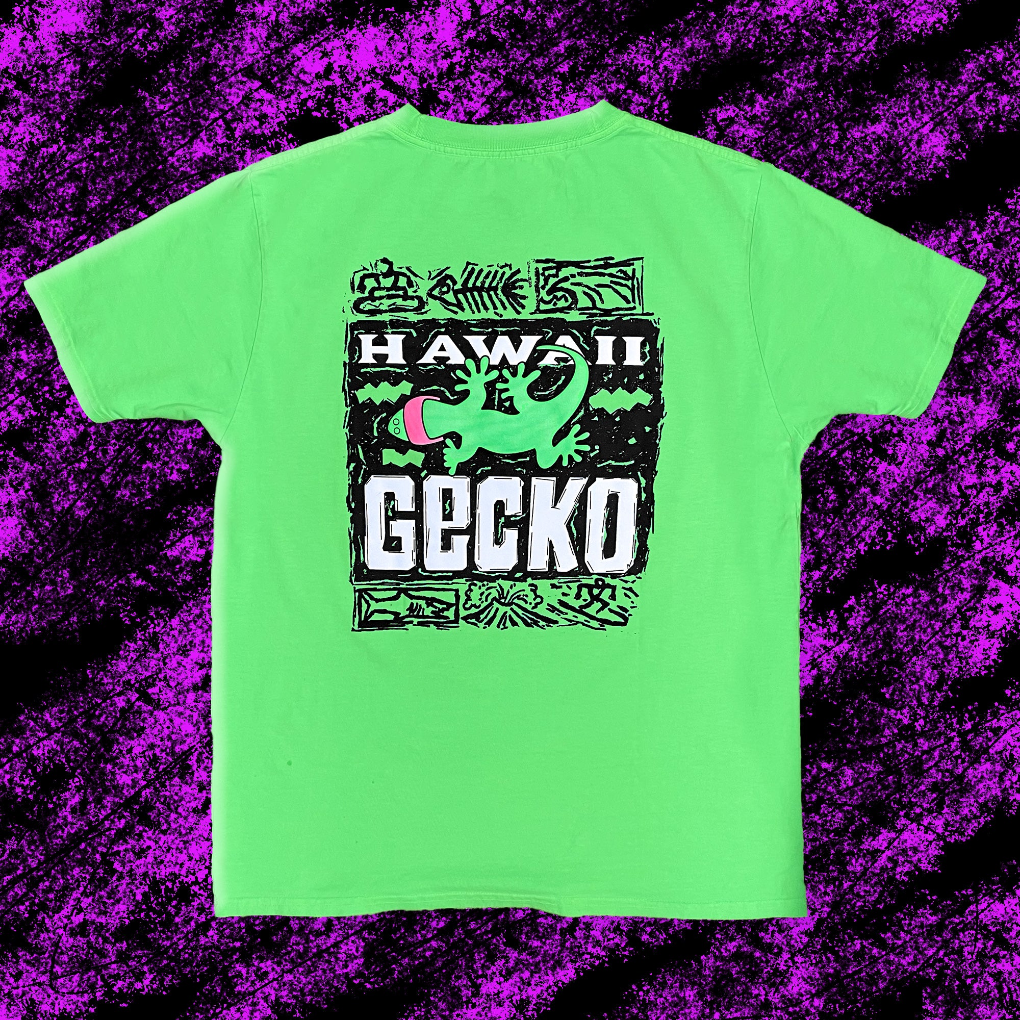 1988 Gecko Bootleg - 1980's Neon Green Surf Shirt | Gecko Hawaii