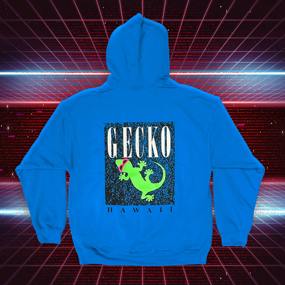 1980's Blizzard Blue Hoodie - Gecko Marble | Gecko Hawaii 1980's Blizzard Blue Hoodie - Gecko Marble | Gecko Hawaii