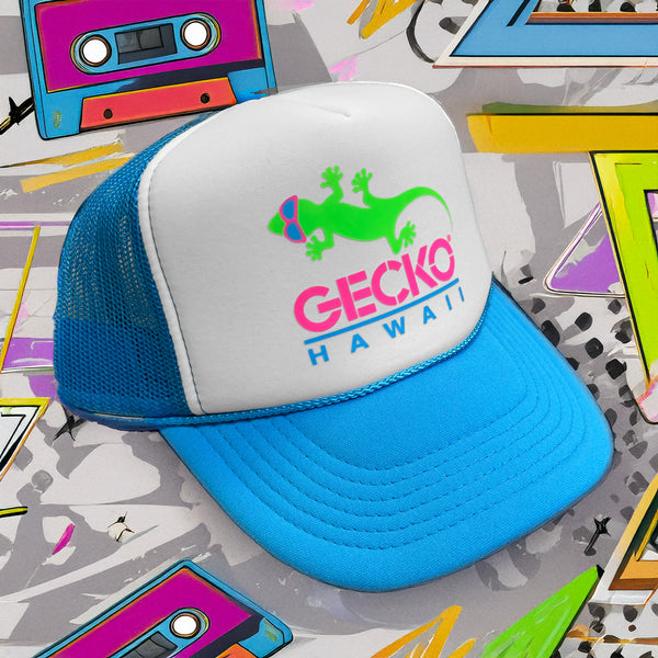1980's Neon Blue Trucker Hat