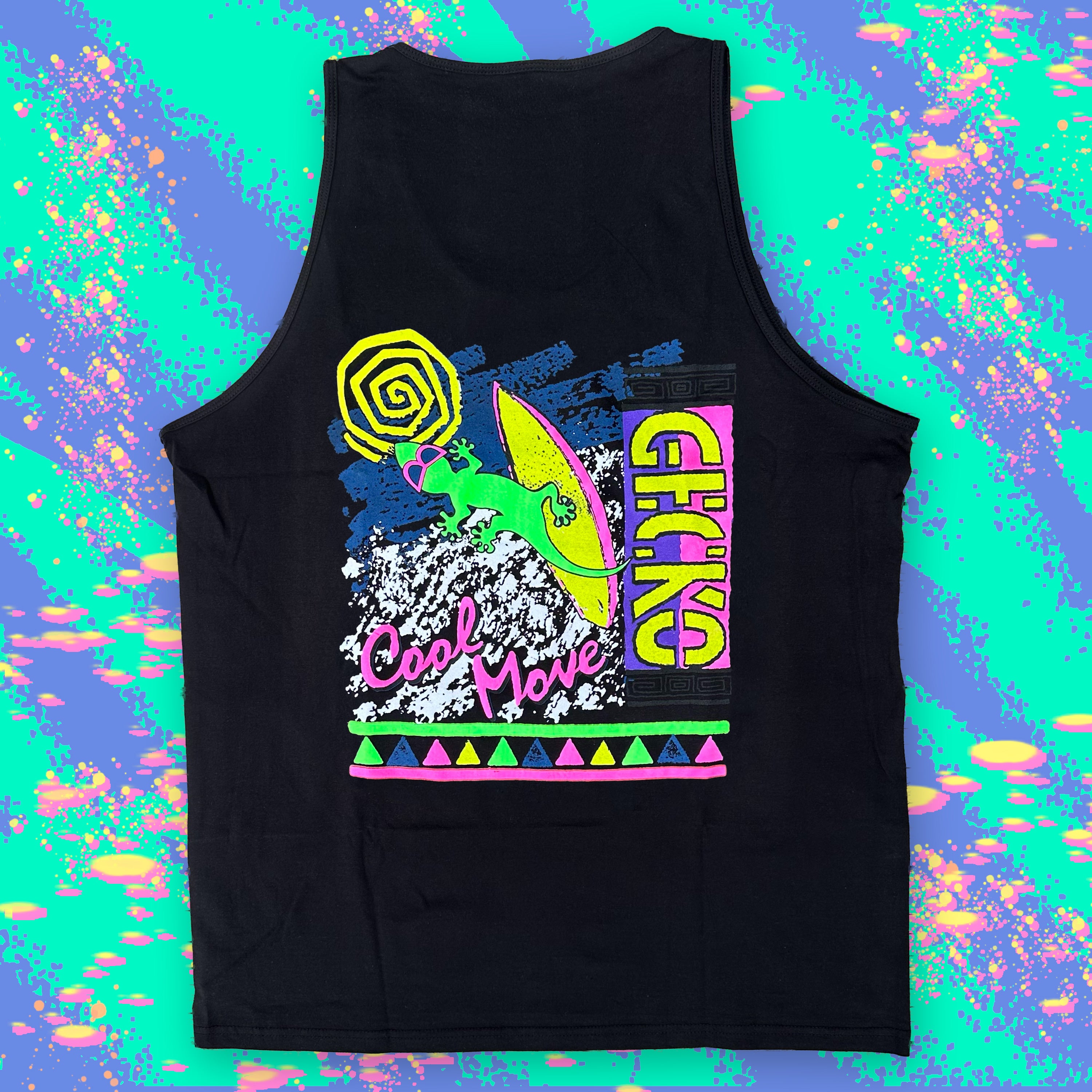 1989 Gecko Cool Move - Black Tank | Gecko Hawaii