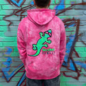Gecko High Lighter - Neon Pink Tie Dye Hoodie