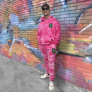 Space Gecko Pink Tie Dye Sweats