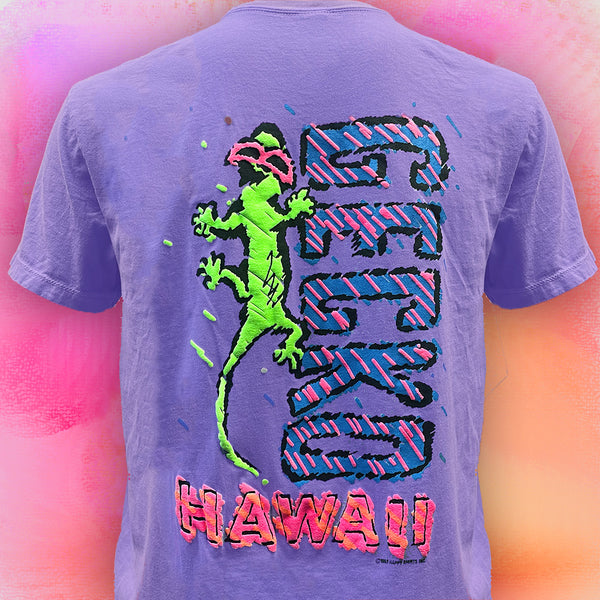 1988 Gecko Mania - HyperFlash Purple-to-Pink Tee