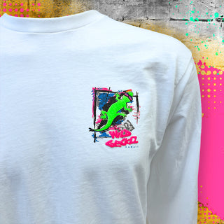 1989 Gecko Graffiti White LS Tee