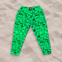 Neon Green Gecko Wall '90's Beach Pants