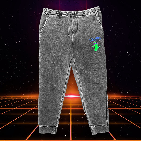 1980's Black Acid Wash Sweat Pants Premium Fleece