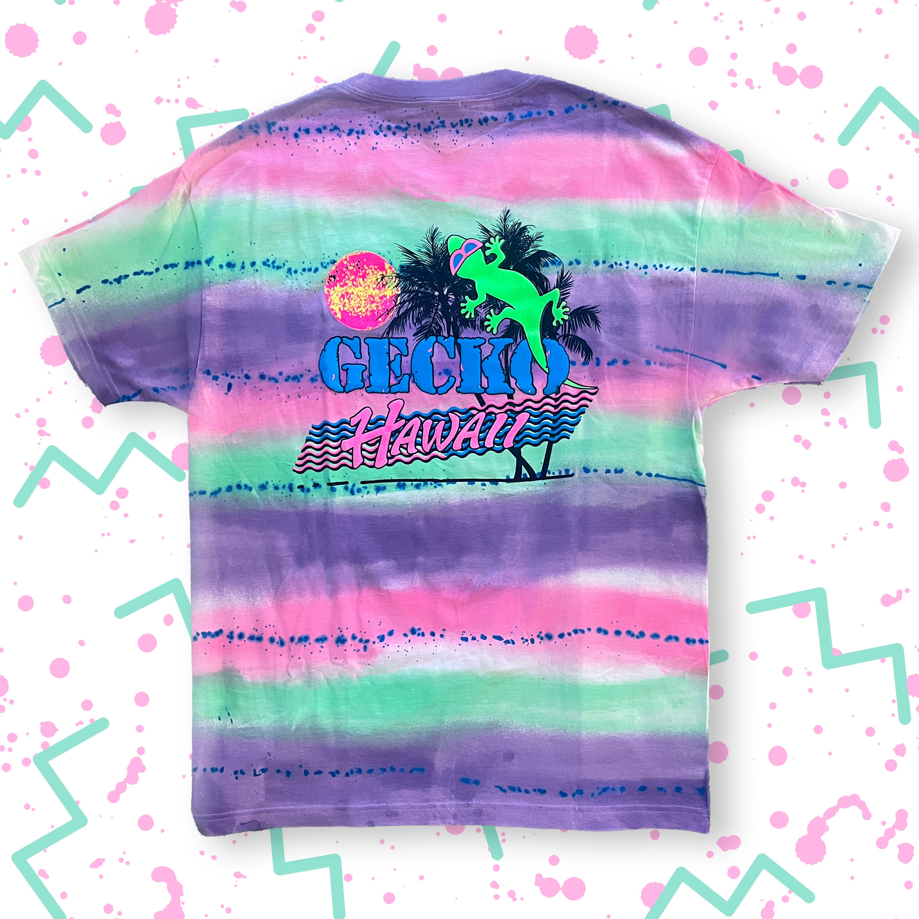 86 Souvenir Palm - Secret 1980s Hand-Painted Retro Tee | Gecko Hawaii