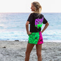 Gecko Wall - Neon Pink/Green Split Unisex Beach Runners