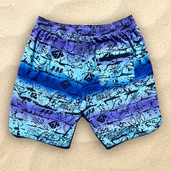 Gecko Wall Mint/Blue/Purple Multiverse Shorts