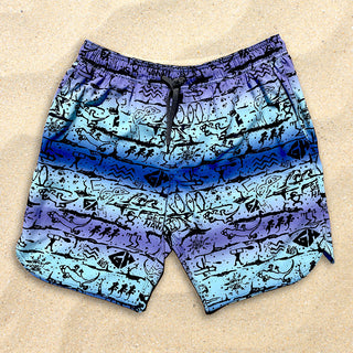 Gecko Wall Mint/Blue/Purple Multiverse Shorts