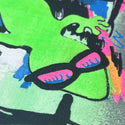 1989 Gecko Graffiti Hand-Painted Beach Style Tee - Green