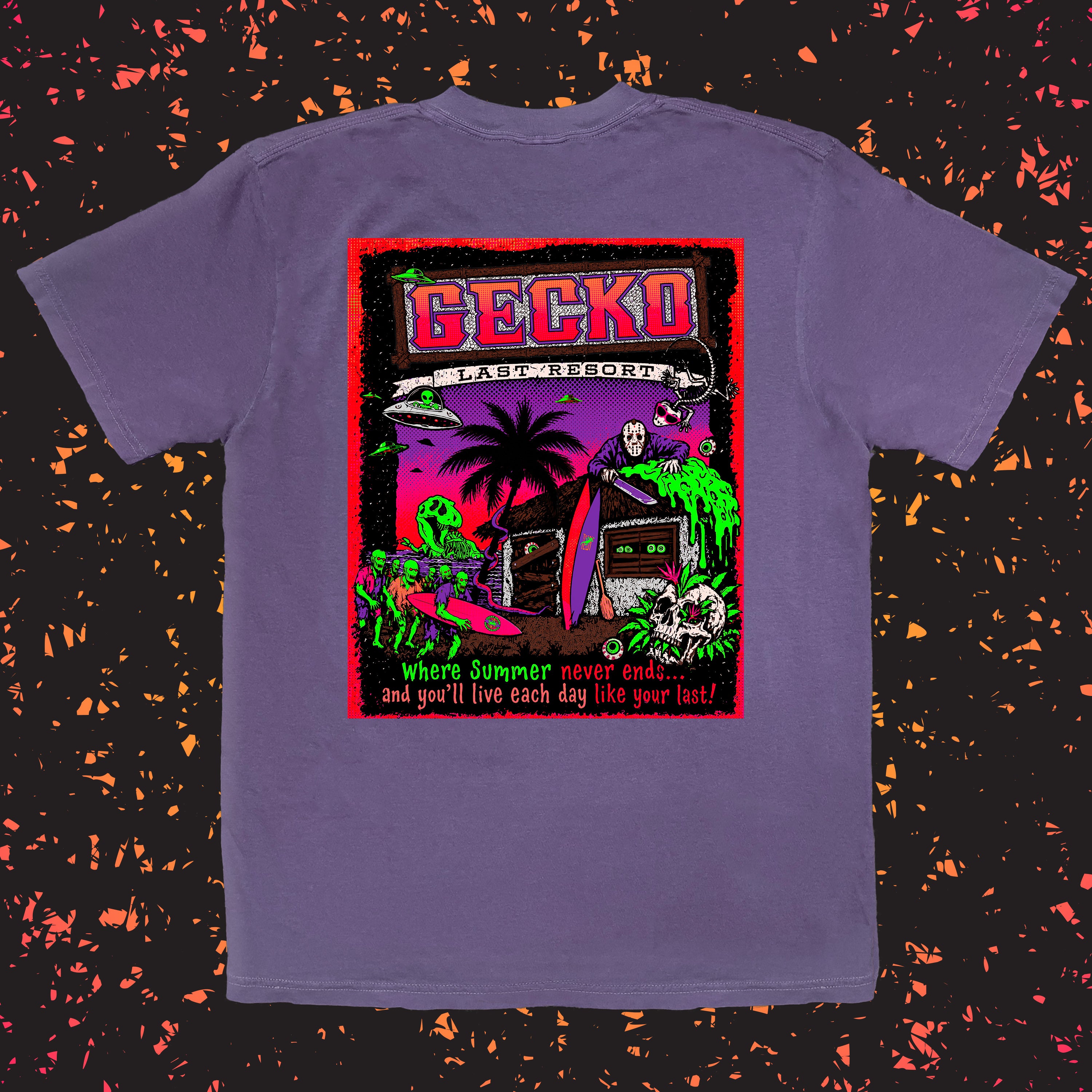 Gecko's Last Resort - 2026 Halloween Dusty Purple Pigment Tee