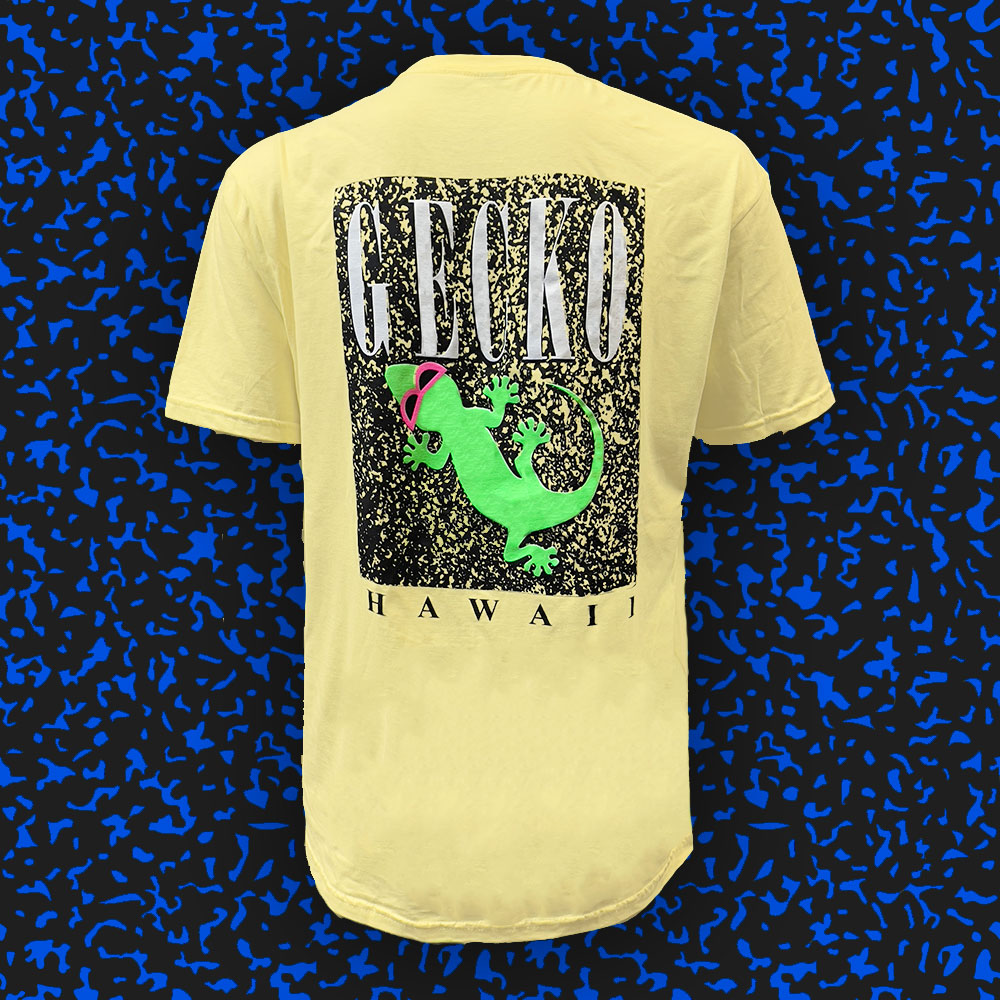 Gecko Marble 1980's Mellow Yellow Cotton Beach Tee