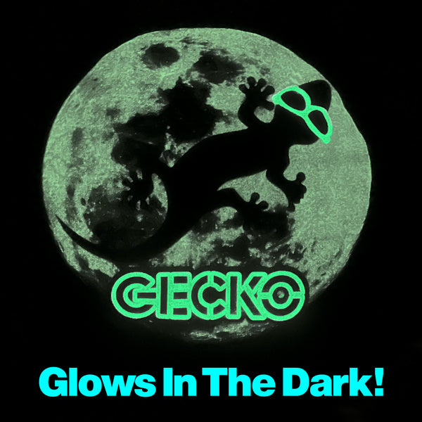 Gecko Super Moon Black Acid Wash Tee - Glow In The Dark