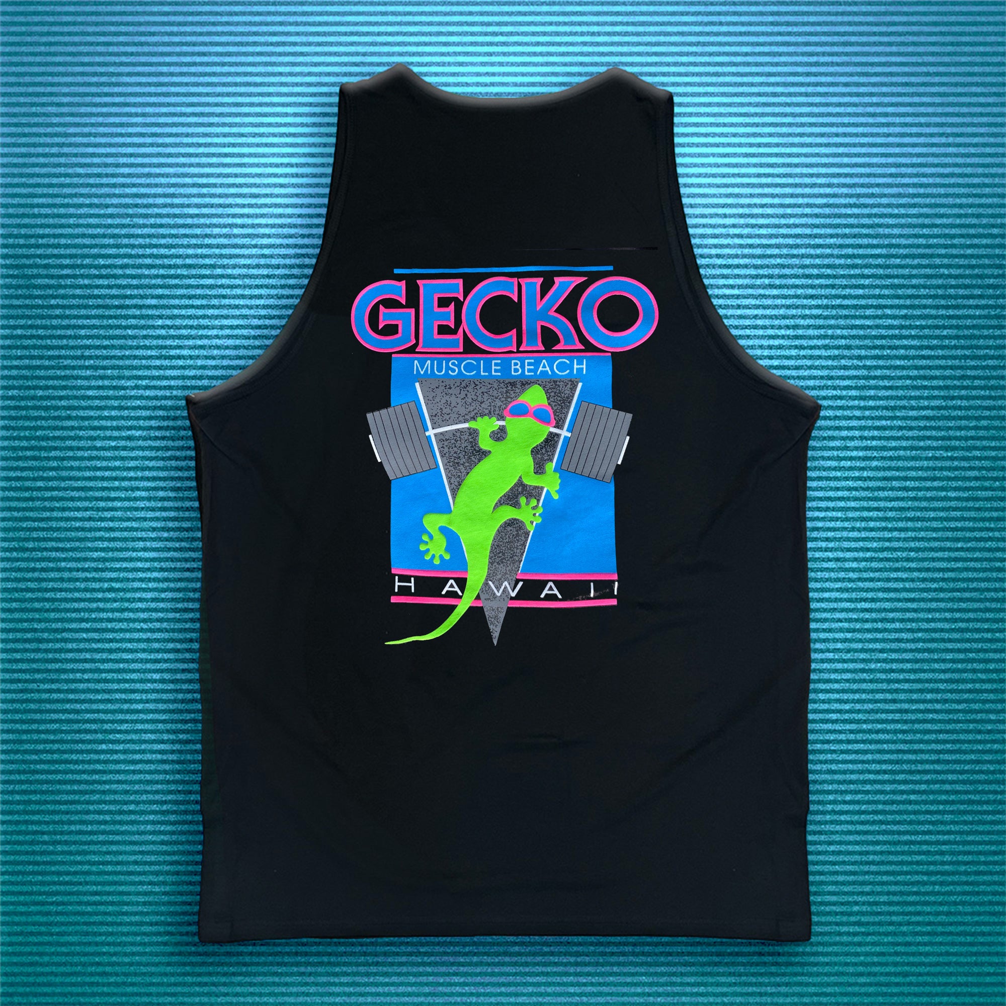 1987 Original Gecko Muscle Beach Black Tank | Gecko Hawaii