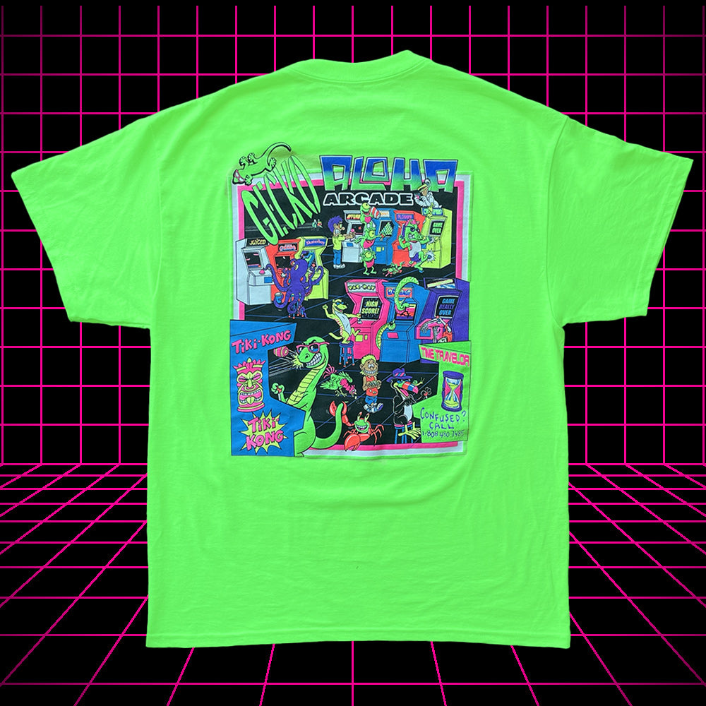 Aloha Arcade 1980s Neon Green Gecko X Nazar Limited Tee