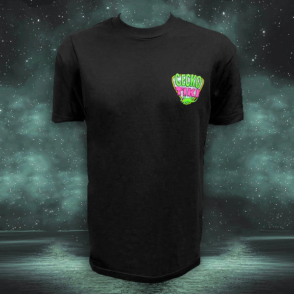 Gecko Space Tiki: Black Beefy Tee