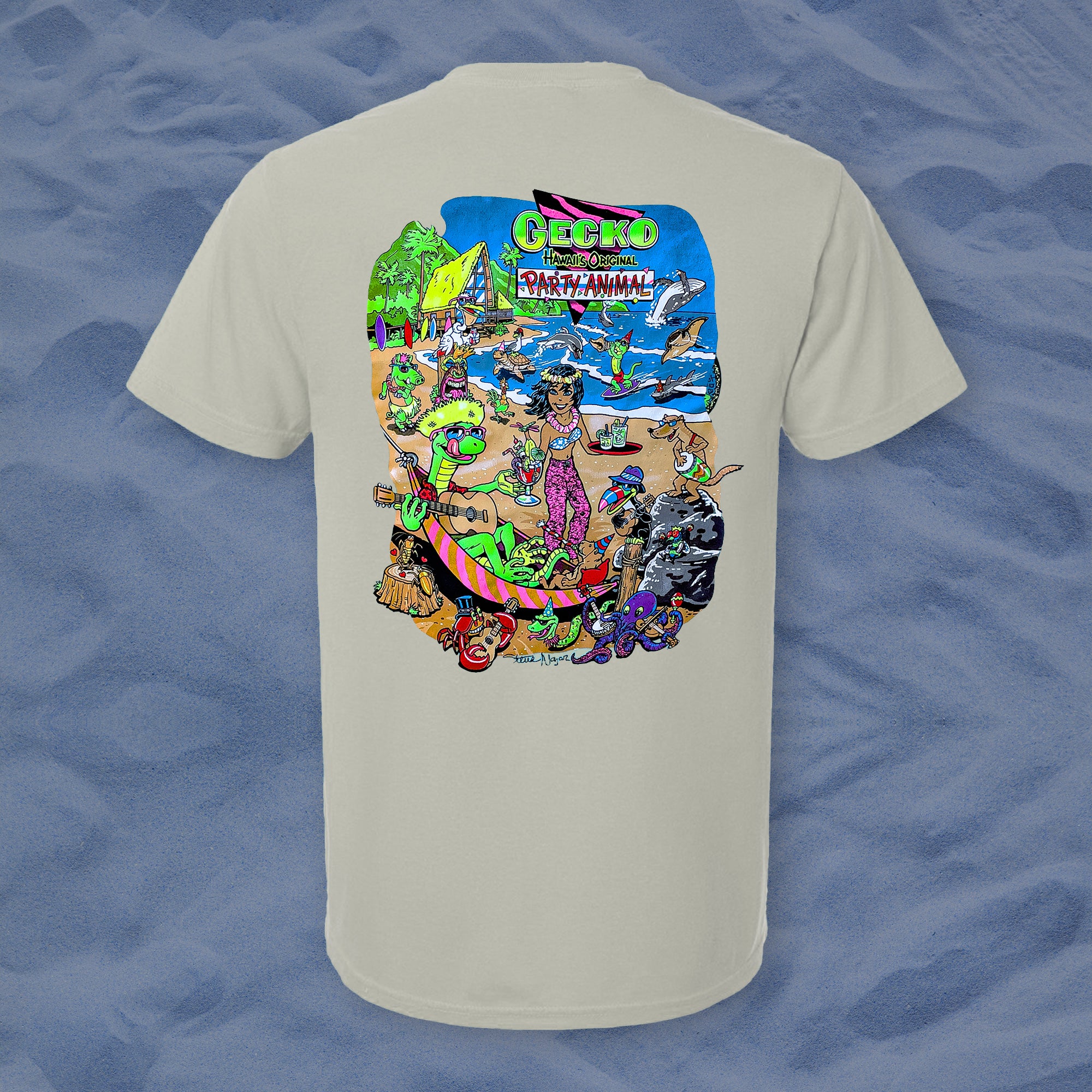 Original Party Animal - Gecko X Nazar Natural Off-White Beefy Tee