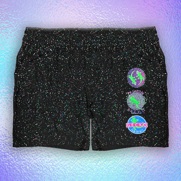 Hand Splattered Gecko Walk Shorts - Glow In The Dark