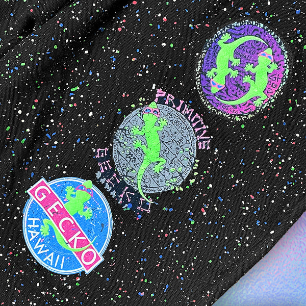 Hand Splattered Gecko Walk Shorts - Glow In The Dark