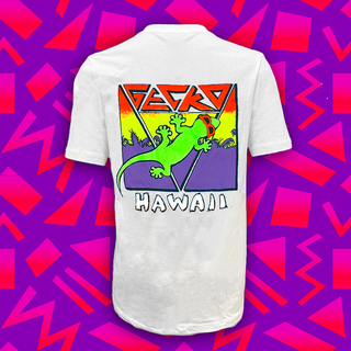 New Wave Gecko - White Tee