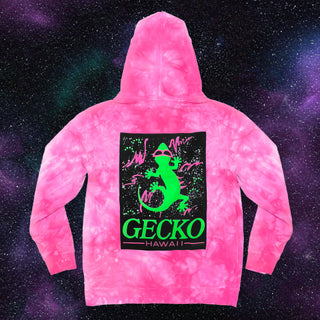 Space Gecko Pink Tie Dye Hoodie