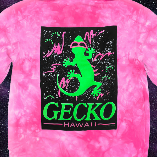 Space Gecko Pink Tie Dye Hoodie