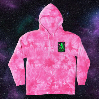 Space Gecko Pink Tie Dye Hoodie
