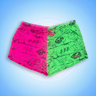 Gecko Wall - Neon Pink/Green Split Unisex Beach Runners