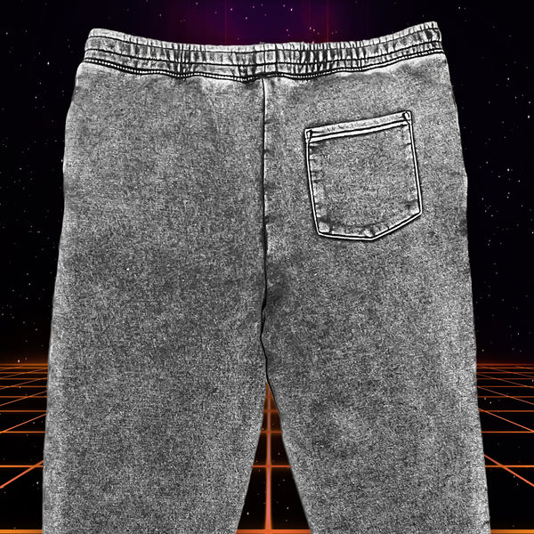1980's Black Acid Wash Sweat Pants Premium Fleece
