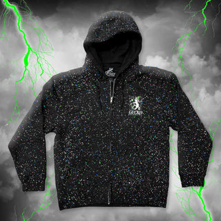 Space Gecko Limited Edition Glow In The Dark Splatter Zip Hoodie