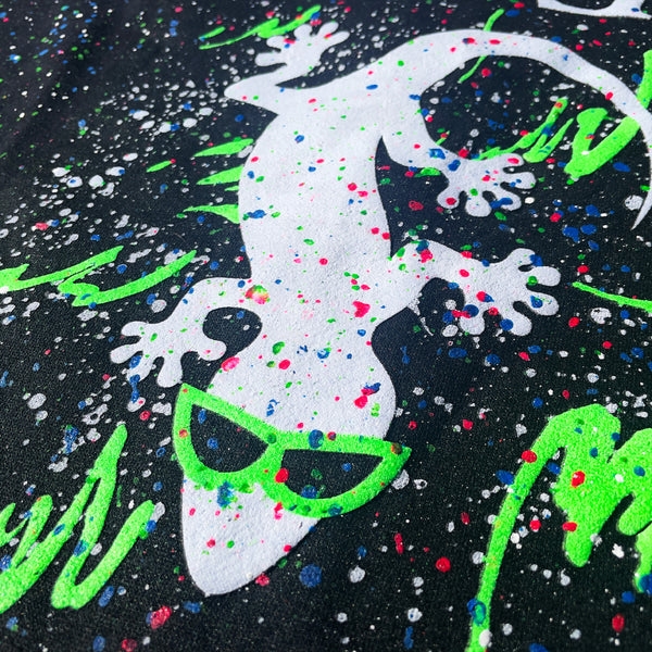 Space Gecko Limited Edition Glow In The Dark Splatter Zip Hoodie