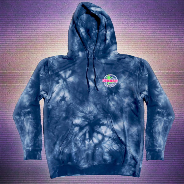 Gecko Vinyl 1980 Navy Blue Tie Dye Hoodie