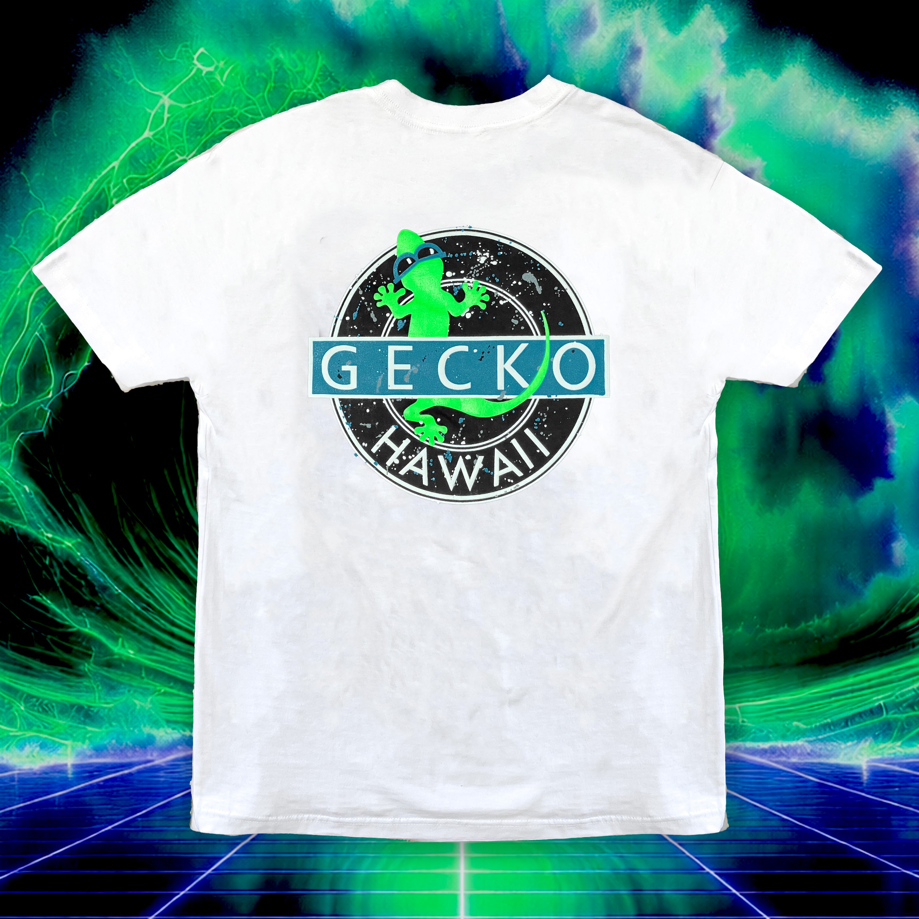 Vinyl Future Shock - White Tee | Gecko Hawaii