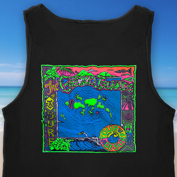 1987 Wild Gecko Islands Black Tank Top