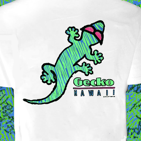 Gecko High Lighter - Original 1980's White T-Shirt