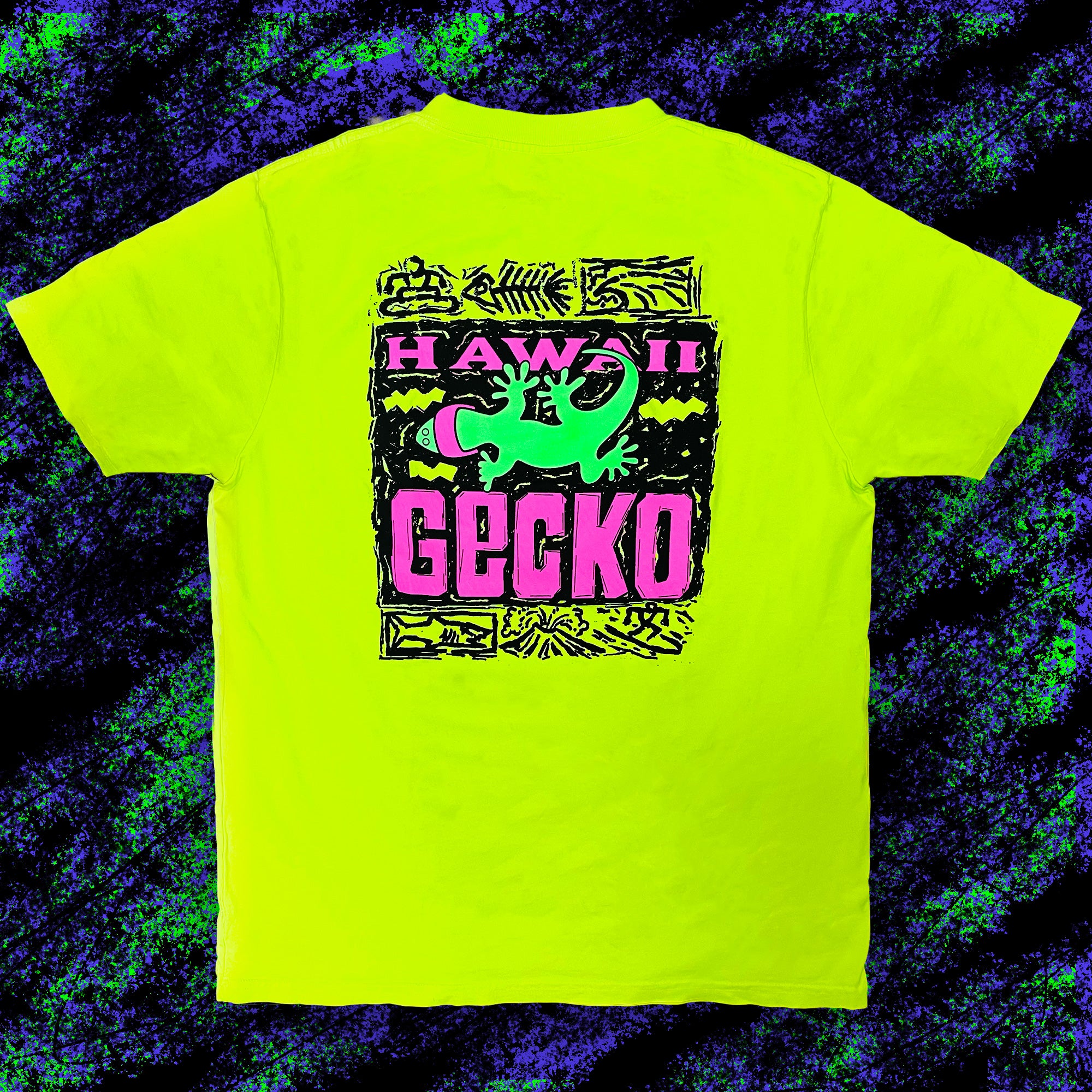 1988 Gecko Bootleg - 1980's Neon Yellow Tee | Gecko Hawaii