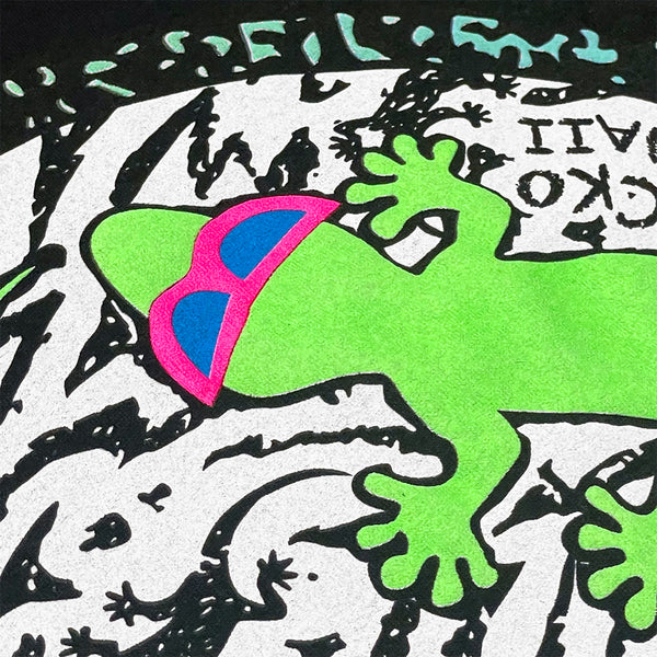 Gecko Swirl V2 - Black Cotton Tee