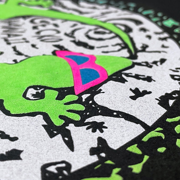 Gecko Swirl V2 - Black Cotton Tee