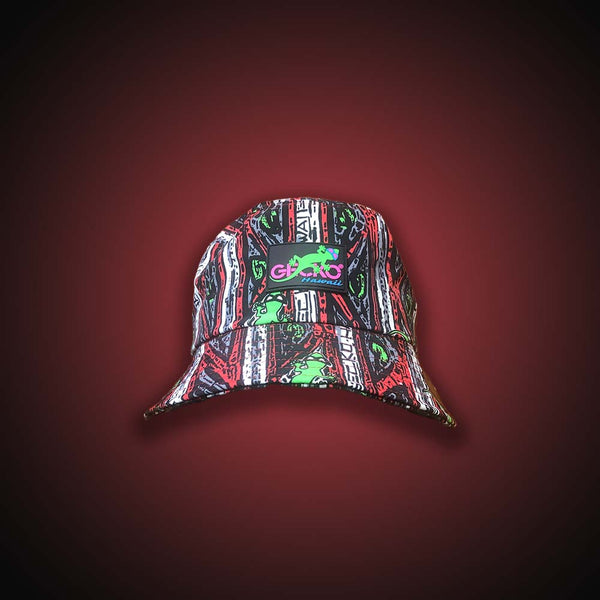 Gecko Red Stripe Bucket Hats