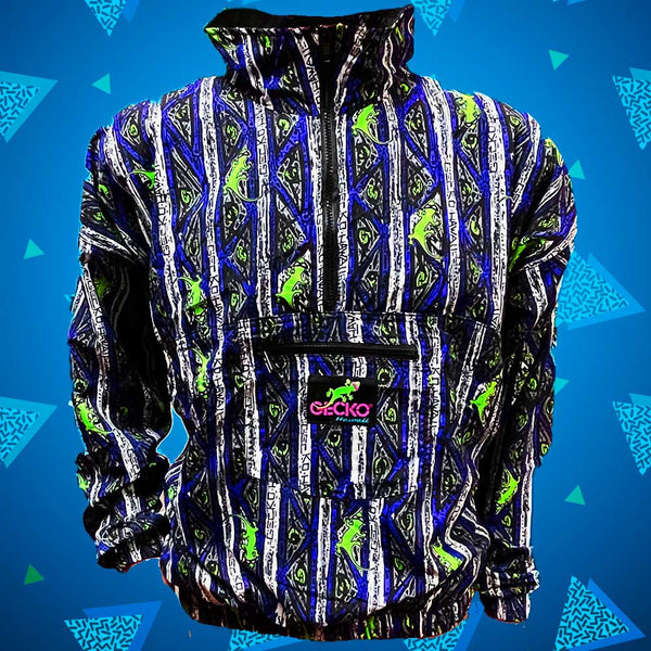 Gecko Blue Stripe Windbreaker